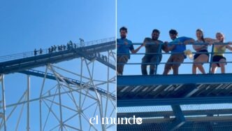 Guests Climb Down Steep Staircase After Power Outage Strands Riders on Six Flags Titan Roller Coaster