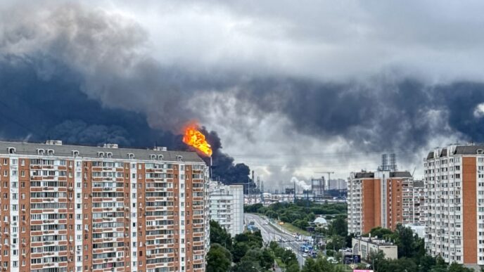Ukraine Strikes Moscow Oil Refinery in Largest Drone Attack Since War Began